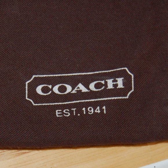 Coach Dust Bag 15" x 13" Brown W/ Red Drawstring - Picture 10 of 12
